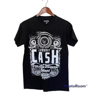 Johnny Cash T-Shirt Live at Folsom Prison Country Rock N Roll S Small Black